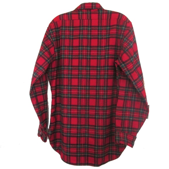 vintage plaid wool pendleton shirt elbow patches - Picture 2 of 6